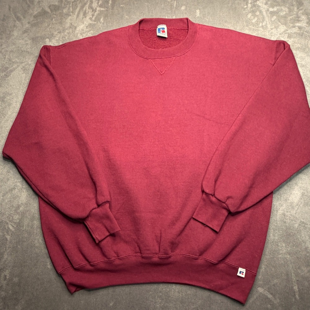 Vintage‎ Russell Athletic Sweatshirt Mens 2XL Maroon Made USA Crewneck 90s